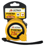 Рулетка Ultima Standart, 7,5 м х 25 мм, пластиковый корпус