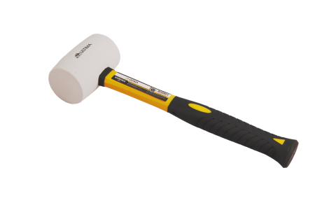 Киянка резиновая Ultima, 450 г, белая резина, фиберглассовая рукоятка