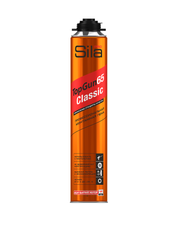 Sila Pro TopGun 65 CLASSIC, монтажная пена профессиональная, 800 мл Sila Pro TopGun 65 CLASSIC, монтажная пена профессиональная, 800 мл
