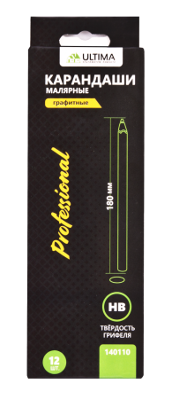 Карандаши малярные Ultima, графитные, 180 мм, набор 12 шт