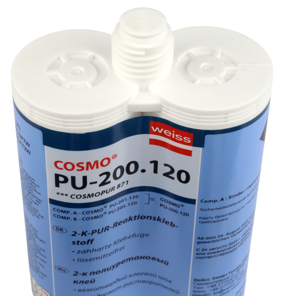 COSMO PU-200.120, 2-к полиуретановый клей (COSMOPUR 871), 2*190 мл COSMO PU-200.120, 2-к полиуретановый клей (COSMOPUR 871), 2*190 мл