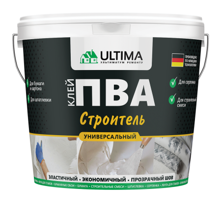 Клей ПВА ULTIMA Строитель, ведро Клей ПВА ULTIMA Строитель, ведро