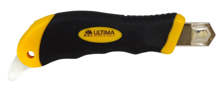 Нож Ultima, 18 мм, автоматическая фиксация, доп.выступ, черное лезвие Sk5 Нож Ultima, 18 мм, автоматическая фиксация, доп.выступ, черное лезвие Sk5