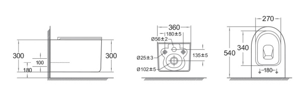 Унитаз подвесной  VORTEX VR30116DP Унитаз подвесной  VORTEX VR30116DP