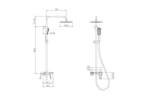 Душевая стойка со статичным изливом VIAR 28511VR Душевая стойка со статичным изливом VIAR 28511VR
