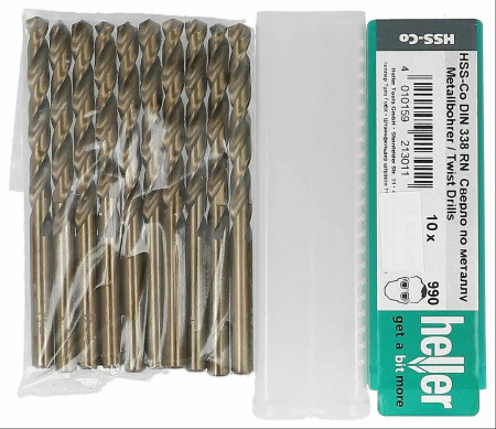 Сверло по металлу НSS-Co DIN 338 RN 1,1x14x36мм (1 уп-10 шт)