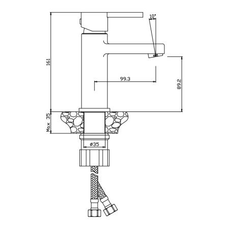 Смеситель для раковины TORRES 17100TRB черный