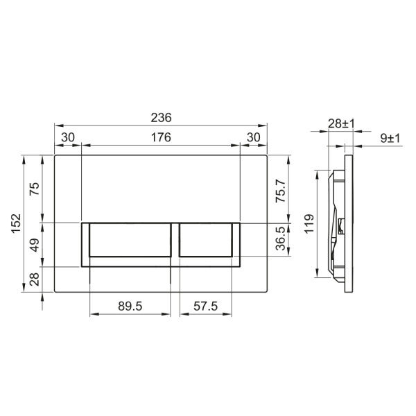 Клавиша для инсталляции, матовая SIERRA SR419W