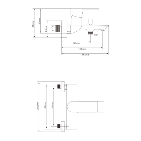Смеситель для ванны NENSA,  NS16201